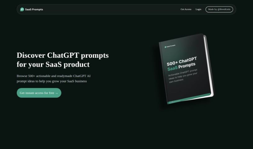 Screenshot of SaaS Prompts