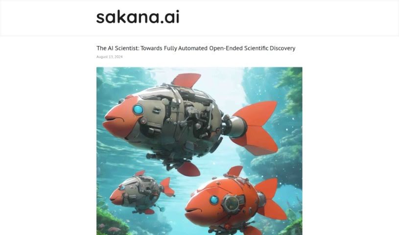 Screenshot of Sakana AI Scientist