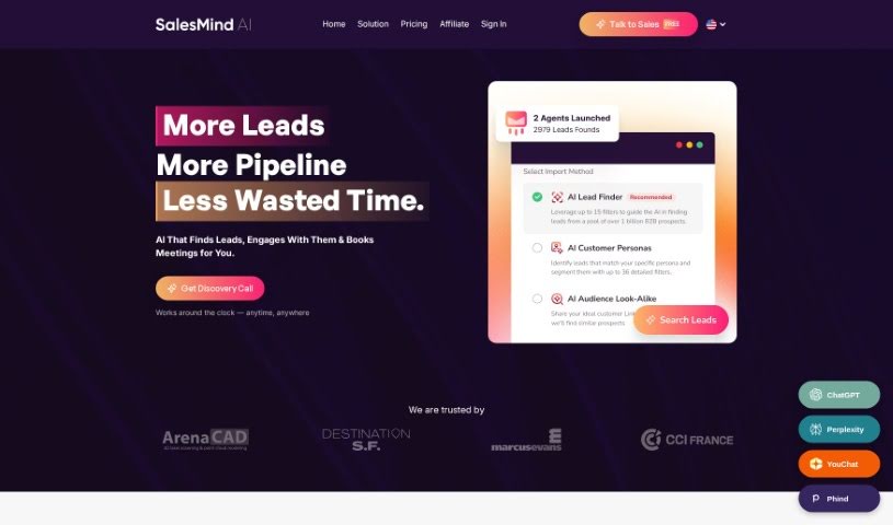 Screenshot of SalesMind AI