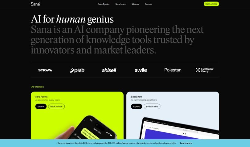 Screenshot of Sana Labs