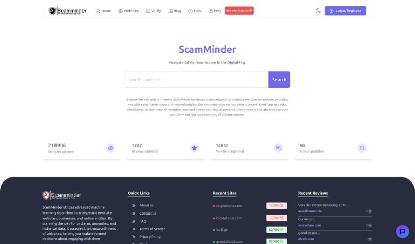 Screenshot of ScamMinder