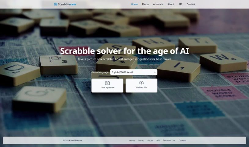 Screenshot of Scrabblecam