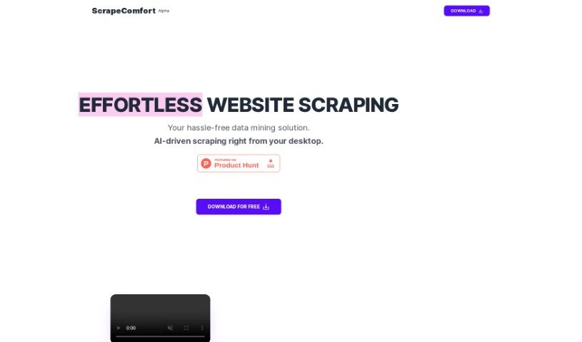 Screenshot of Scrape Comfort