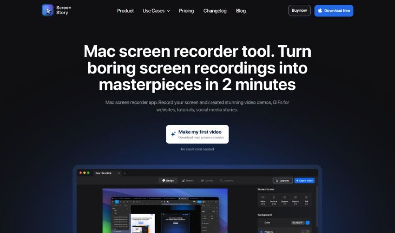 Screenshot of Screen Story
