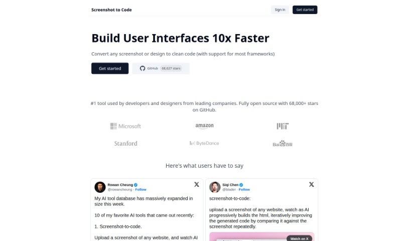 Screenshot of Screenshot to Code