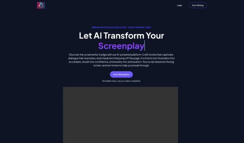 Screenshot of Screenwriting AI
