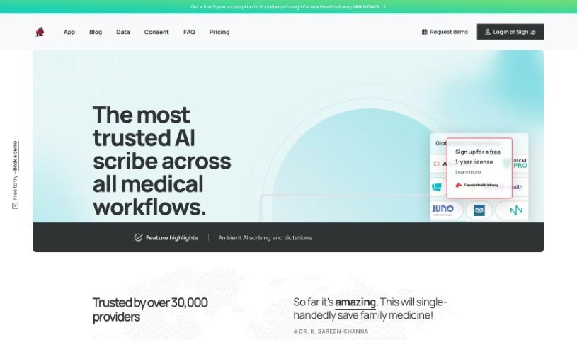 Screenshot of Scribeberry