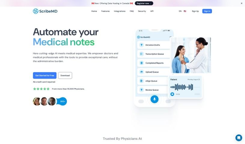 Screenshot of Scribemd