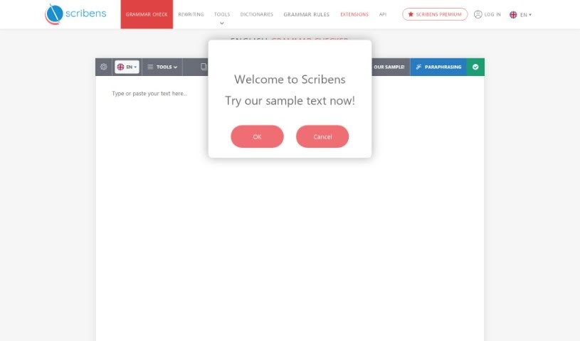 Screenshot of Scribens