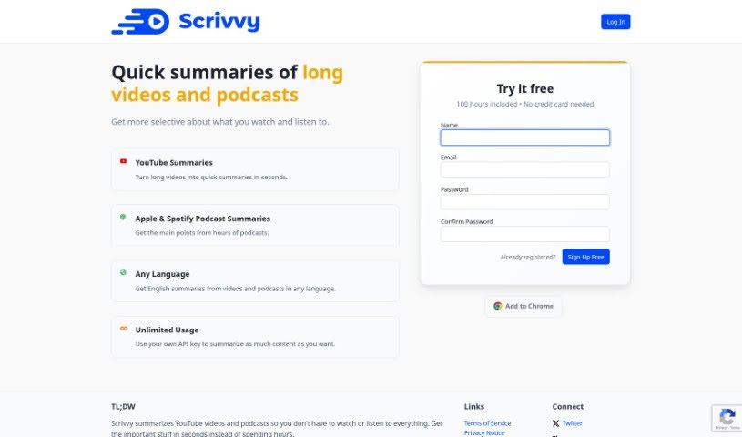 Screenshot of Scrivvy