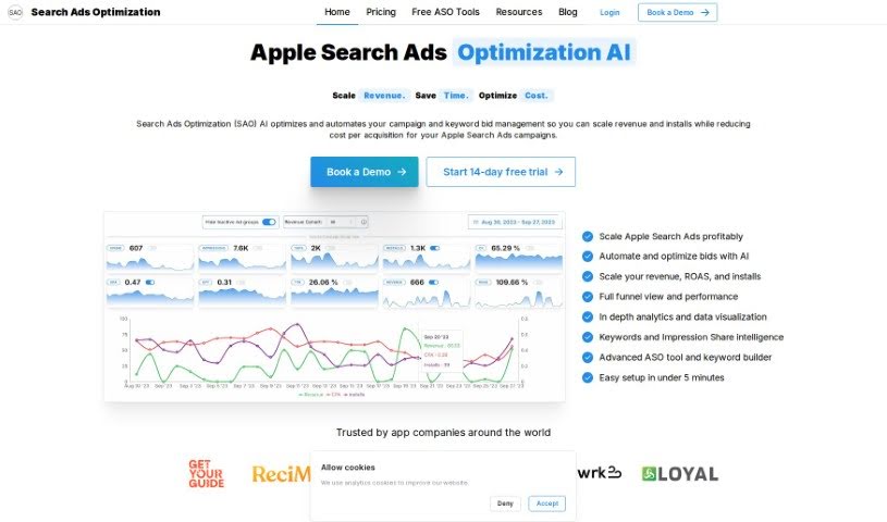 Screenshot of Search Ads Optimization Ai