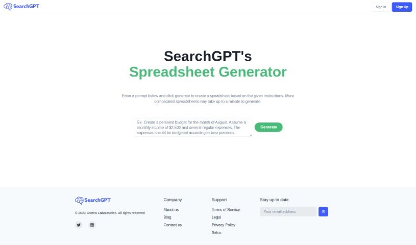 Screenshot of Searchgpt