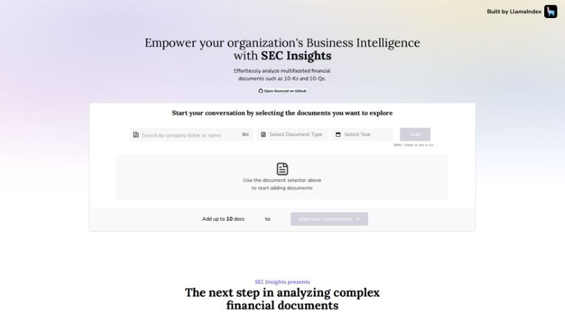 Screenshot of SEC Insights