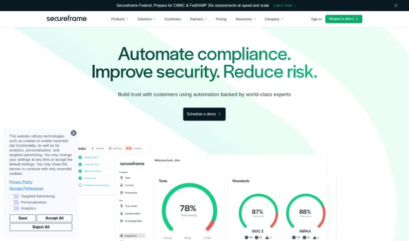Screenshot of Secureframe
