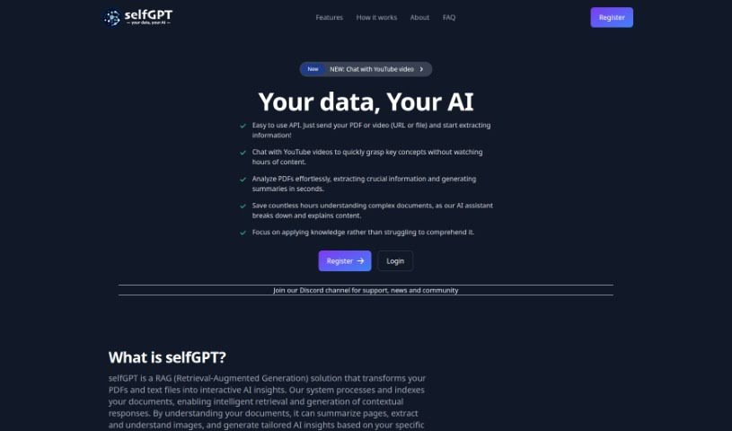 Screenshot of Selfgpt
