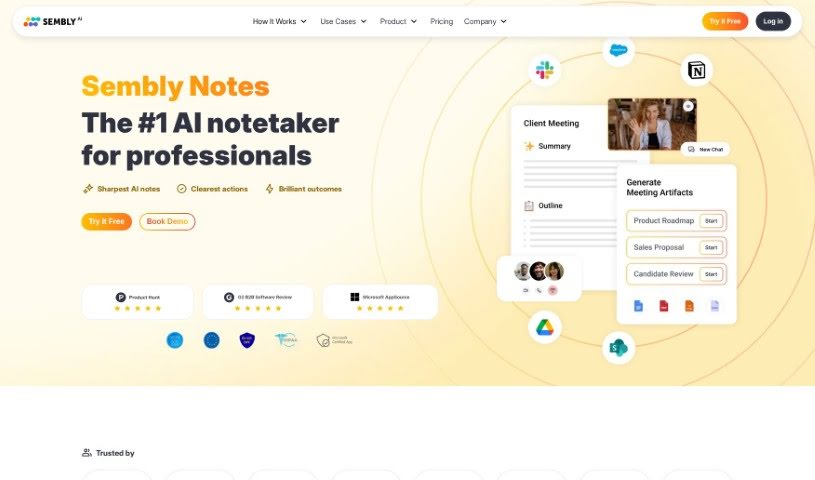 Screenshot of Sembly AI