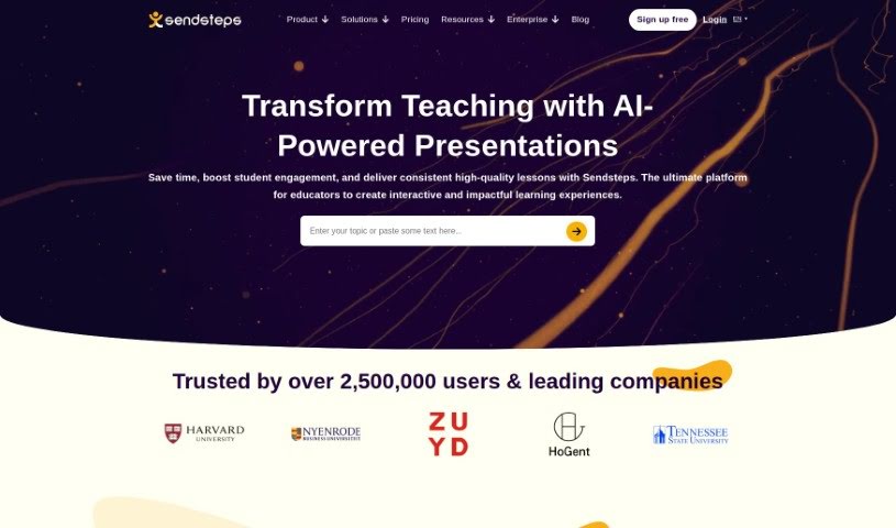 Screenshot of Sendsteps