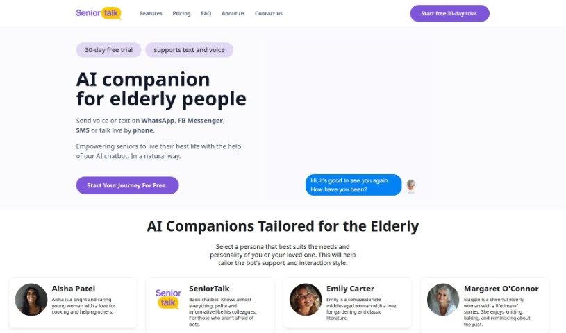 Screenshot of SeniorTalk