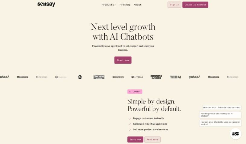 Screenshot of Sensay