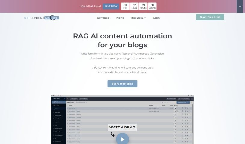 Screenshot of SEO Content Machine