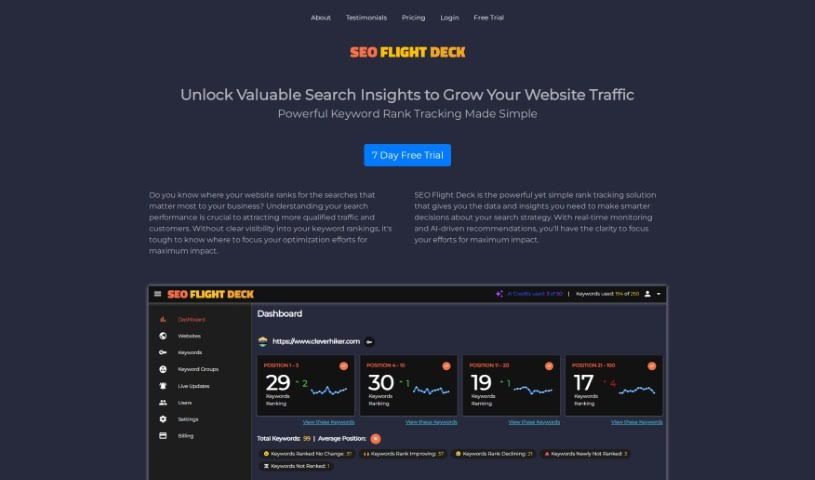 Screenshot of SEO Flight Deck