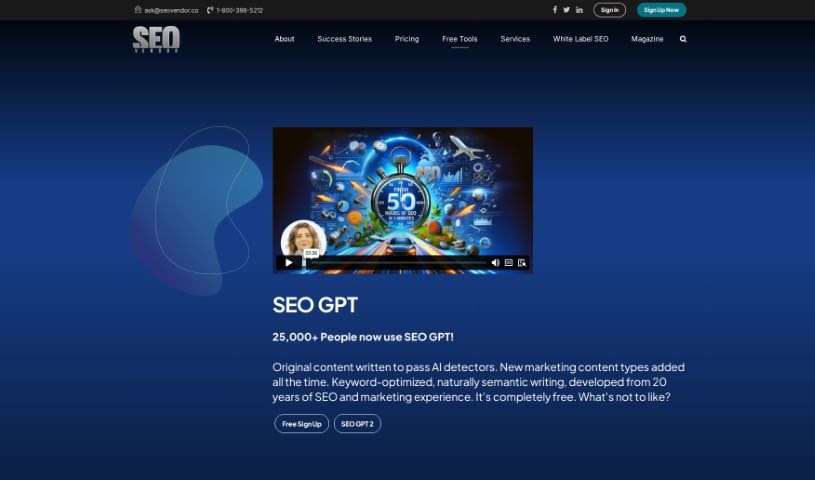 Screenshot of SEO Vendor SEO GPT