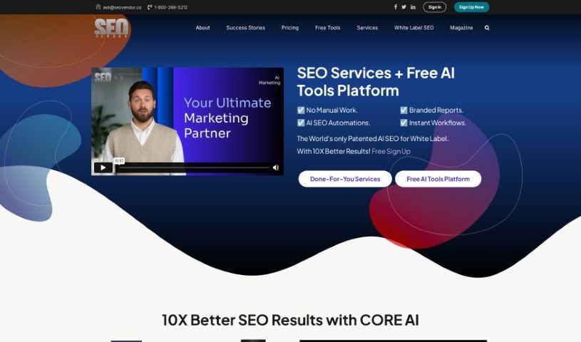 Screenshot of SEO Vendor