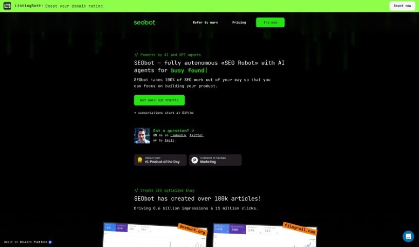 Screenshot of SEObot