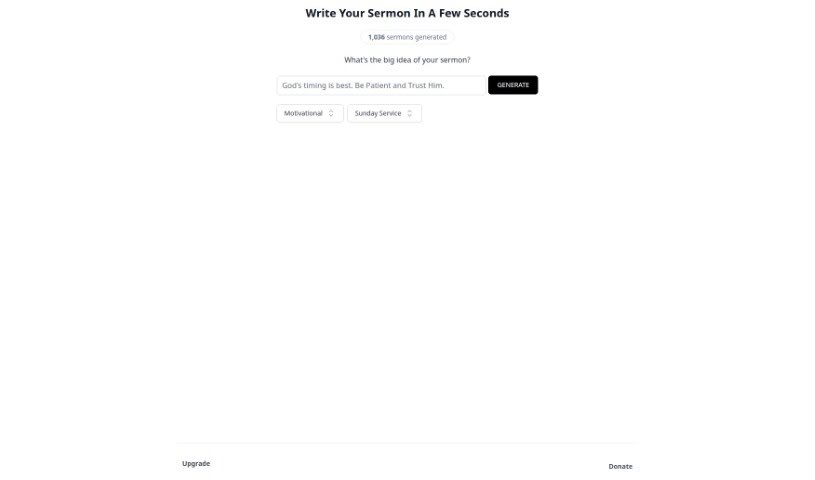 Screenshot of SermonGPT