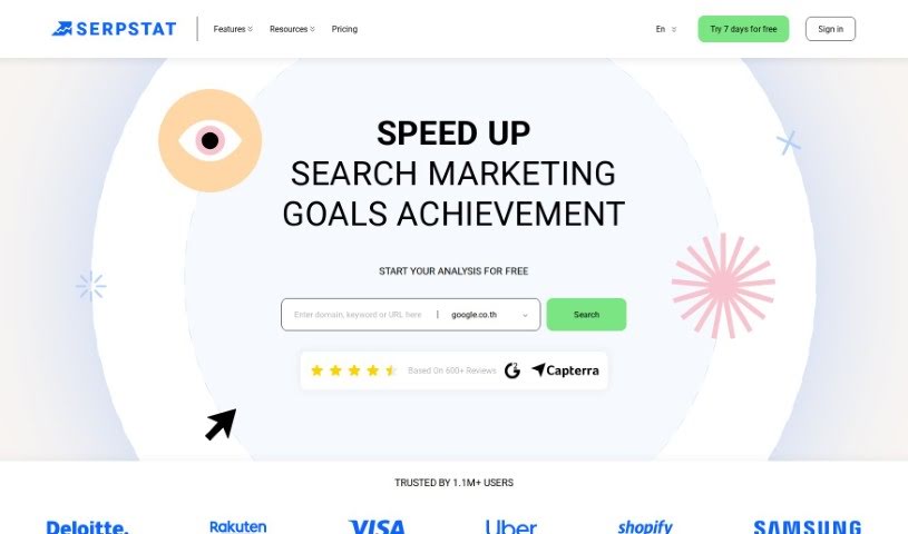 Screenshot of Serpstat