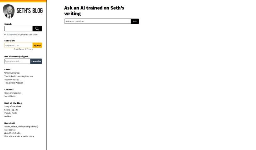 Screenshot of Seth's Blog