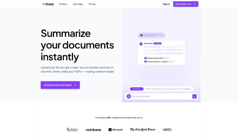 Screenshot of Sharly AI AI Summarizer