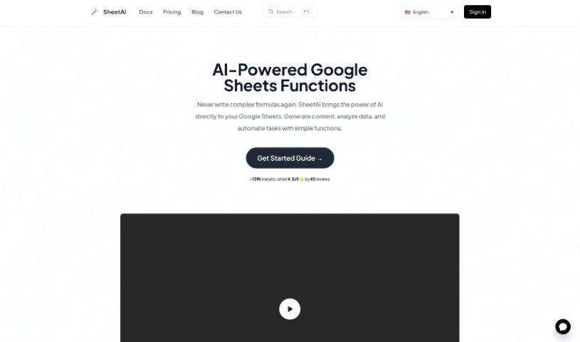 Screenshot of Sheet AI