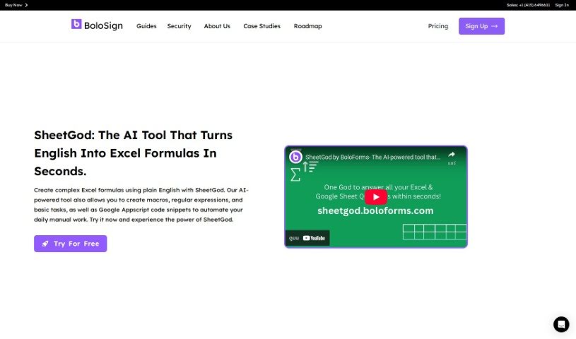 Screenshot of SheetGod