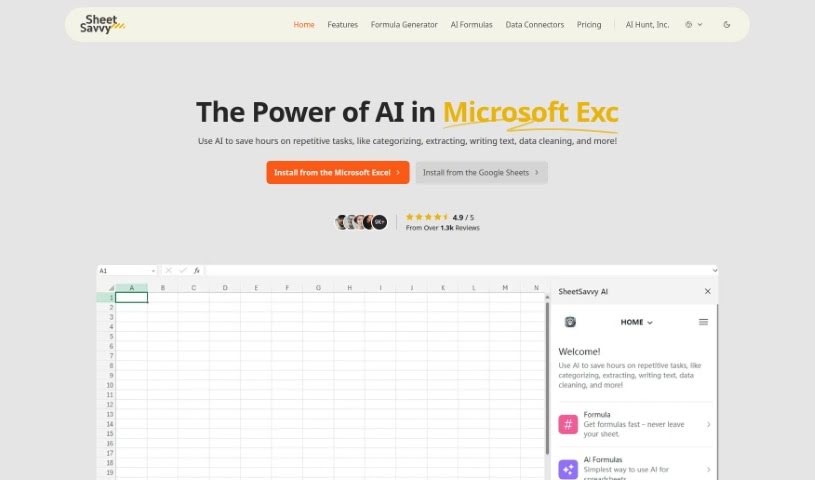 Screenshot of SheetSavvy AI