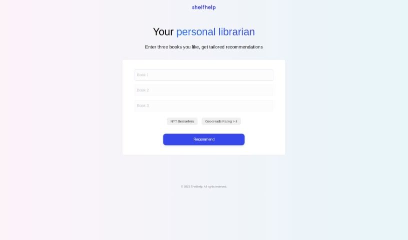 Screenshot of Shelfhelp