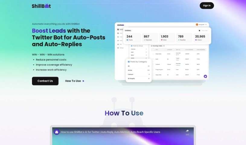 Screenshot of Shillbot