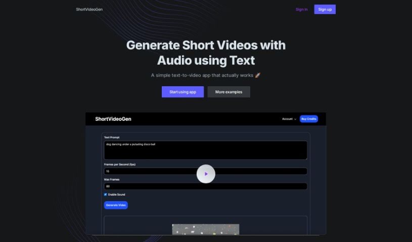 Screenshot of Shortgen Video