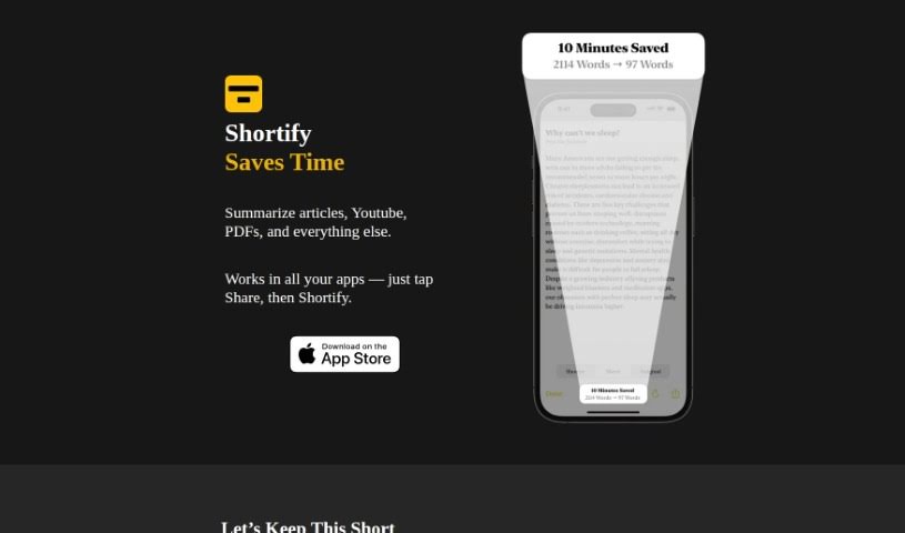 Screenshot of Shortify