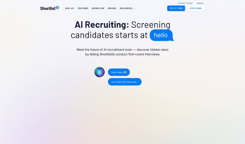 Screenshot of Shortlistiq