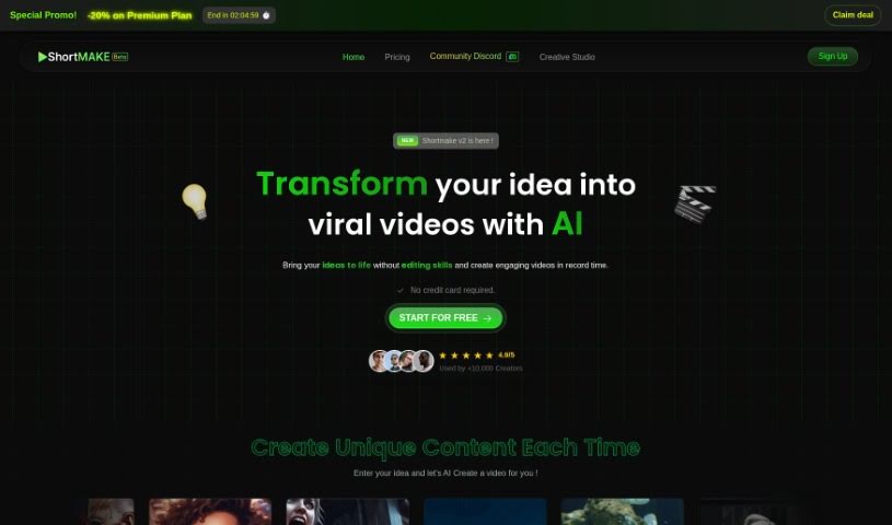 Screenshot of ShortMake