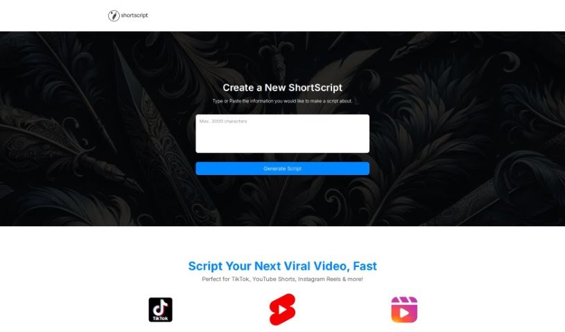 Screenshot of Shortscript