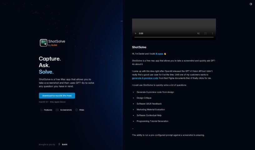 Screenshot of ShotSolve