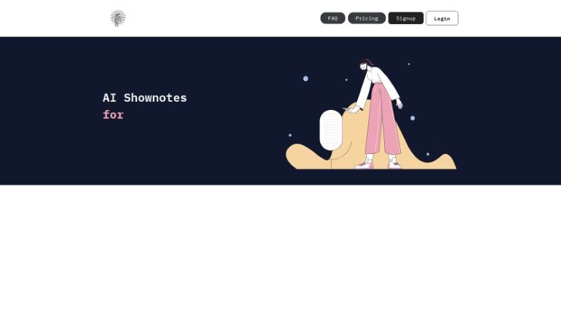 Screenshot of Shownotes