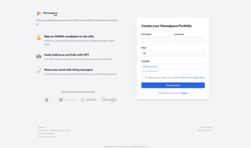 Screenshot of Showspace