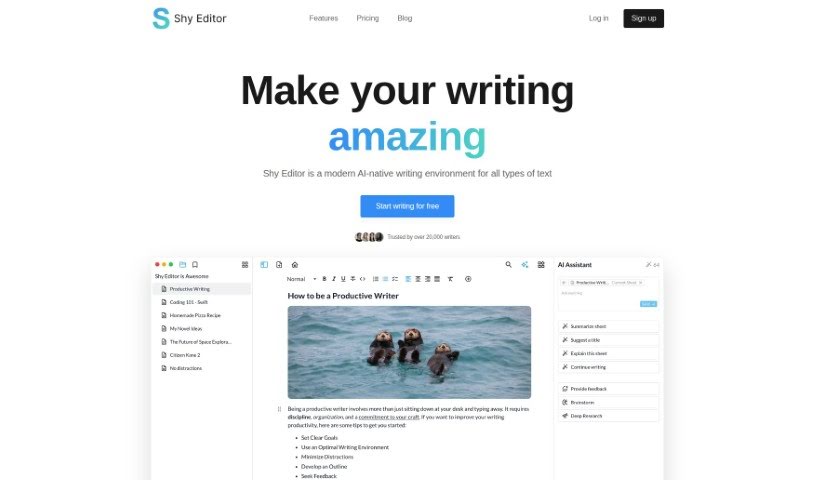 Screenshot of Shy Editor