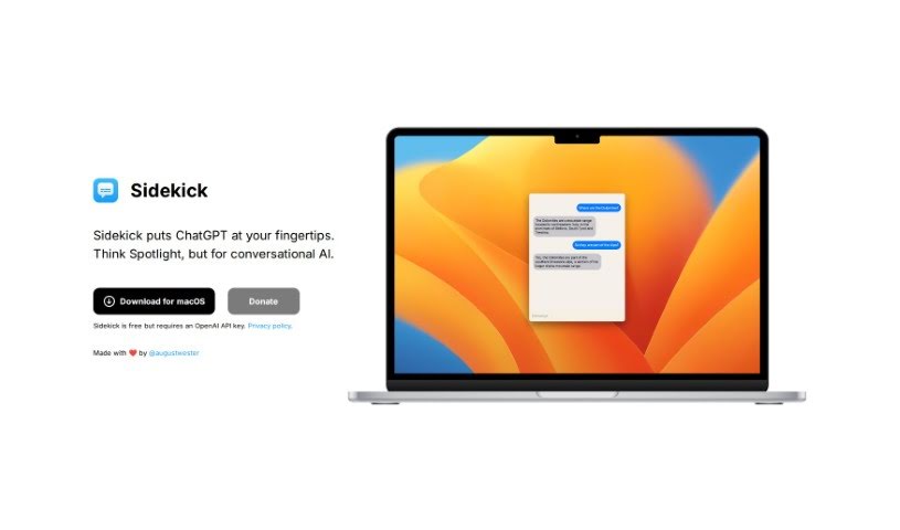 Screenshot of Sidekick