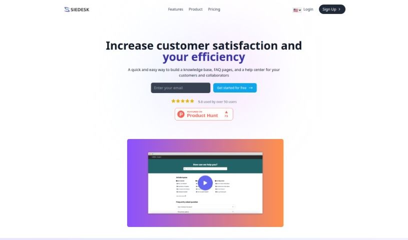 Screenshot of Siedesk