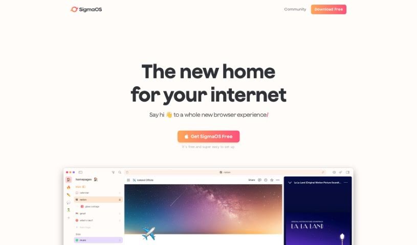 Screenshot of SigmaOS