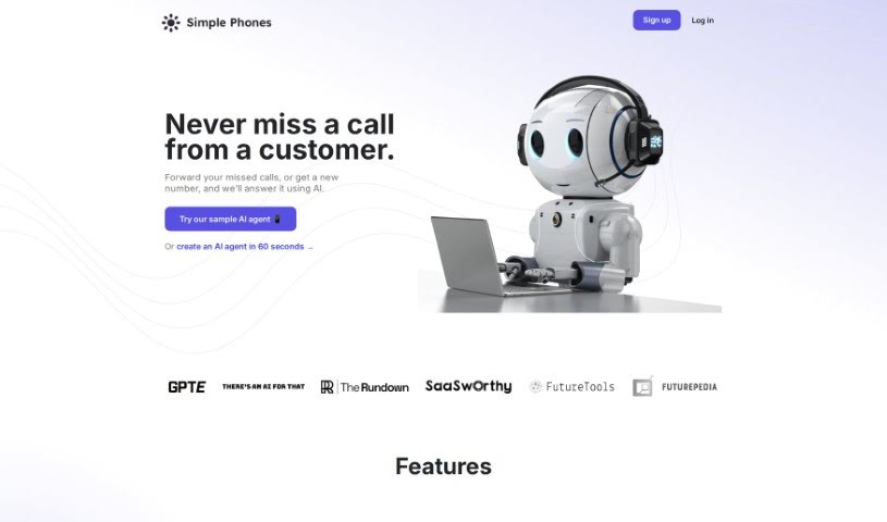 Screenshot of Simple Phones AI